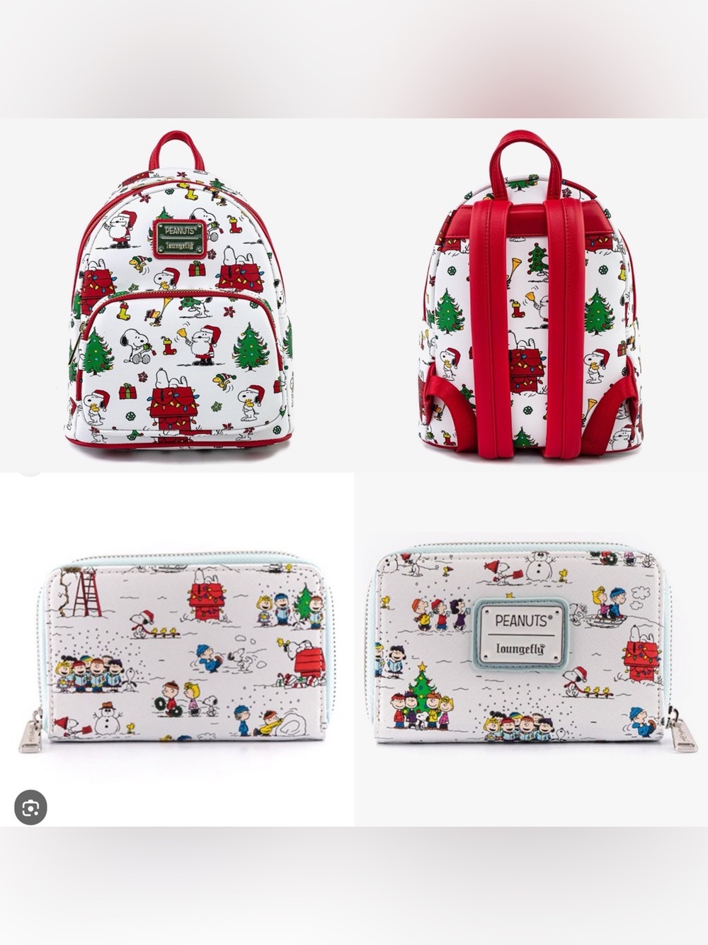 Loungefly Peanuts Snoopy Woodstock Holiday Backpack+wallet SET